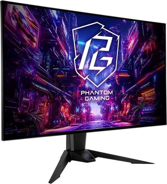 ASRock Phantom Gaming 32 inch DUAL MODE UHD 4K 240Hz FHD 480Hz FreeSync Premium Pro 0 03ms HDR400 USB C Built in Speakers OLED Gaming Computer Monitor with Height Adjustable  Swivel & Tilt Stand PGO32UFS