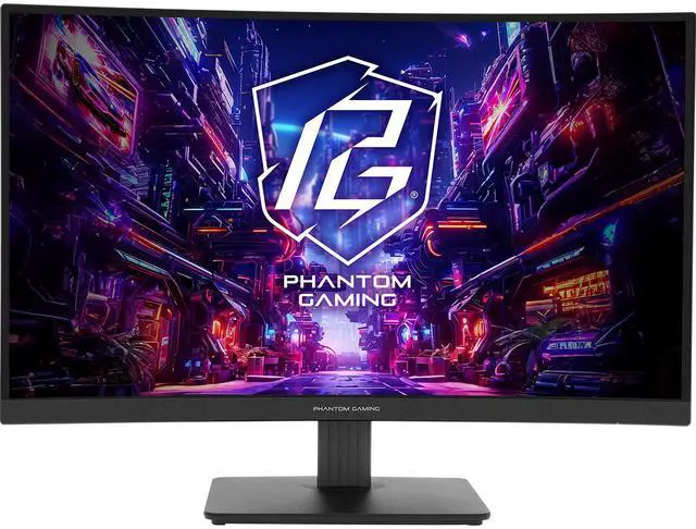 ASRock Phantom Gaming 27 inch QHD 2K 1440P 180Hz WITH AMD FreeSync Premium 95  DCI P3 Curved Gaming Computer Monitor PG27QRT1B