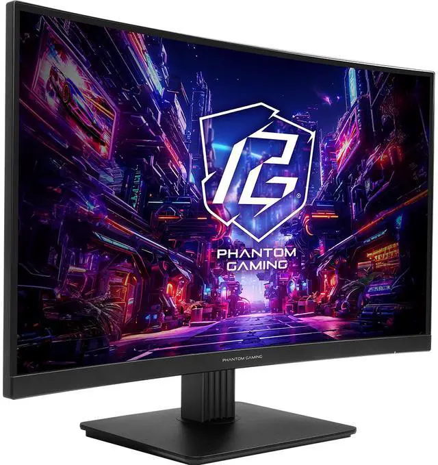ASRock Phantom Gaming 27 inch QHD 2K 1440P 180Hz WITH AMD FreeSync Premium 95  DCI P3 Curved Gaming Computer Monitor PG27QRT1B