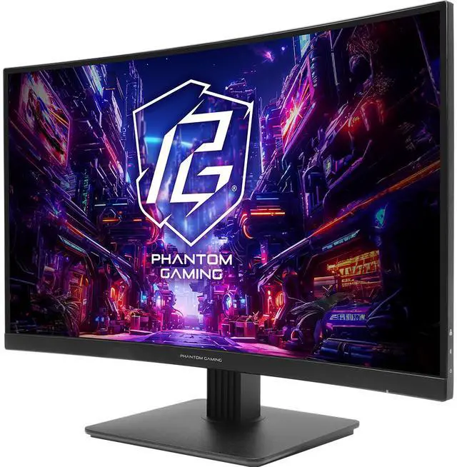 ASRock Phantom Gaming 27 inch QHD 2K 1440P 180Hz WITH AMD FreeSync Premium 95  DCI P3 Curved Gaming Computer Monitor PG27QRT1B