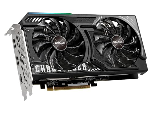 ASRock Radeon RX 9060 XT Challenger 16GB GDDR6 OC Graphics Card   3300 MHz Boost   Dual Fan   0dB Cooling   Metal Backplate   PCIe 5 0   DisplayPort 2 1a  HDMI 2 1b