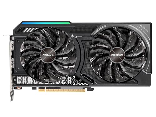 ASRock Radeon RX 9060 XT Challenger 16GB GDDR6 OC Graphics Card   3300 MHz Boost   Dual Fan   0dB Cooling   Metal Backplate   PCIe 5 0   DisplayPort 2 1a  HDMI 2 1b