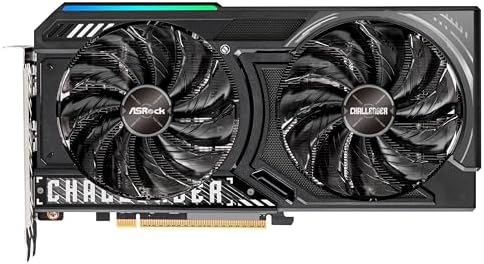 ASRock Radeon RX 9060 XT Challenger 16GB GDDR6 OC Graphics Card   3300 MHz Boost   Dual Fan   0dB Cooling   Metal Backplate   PCIe 5 0   DisplayPort 2 1a  HDMI 2 1b