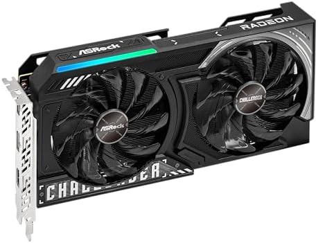 ASRock Radeon RX 9060 XT Challenger 16GB OC Graphics Card  AMD RDNA 4 Architecture  16GB GDDR6  PCIe 5 0  Dual Fans  0dB Silent Cooling  LED Indicator  DisplayPort 2 1a  HDMI 2 1b