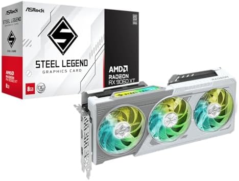 ASRock Radeon RX 9060 XT Challenger 16GB OC Graphics Card  AMD RDNA 4 Architecture  16GB GDDR6  PCIe 5 0  Dual Fans  0dB Silent Cooling  LED Indicator  DisplayPort 2 1a  HDMI 2 1b