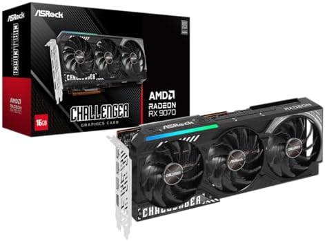 ASRock Radeon RX 9070 XT Taichi 16GB OC Graphics Card  AMD RDNA Architecture  3100 MHz Boost Clock  16GB GDDR6  DisplayPort 2 1a  HDMI 2 1b  Triple Fan Cooling  16 Power Phase Design