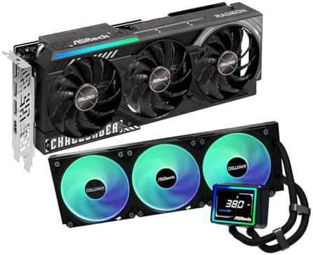 ASRock Radeon RX 9070 Challenger 16GB & Challenger 360 Digital AIO Cooler Bundle   4K Gaming with 3 Display & ARGB