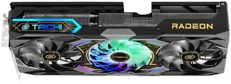 ASRock Radeon RX 9070 XT Taichi 16GB OC Graphics Card  AMD RDNA 4 Architecture  16GB GDDR6  PCIe 5 0  Taichi 3X Cooling  Reverse Spin  Dual BIOS  16 Phase SPS  Polychrome SYNC