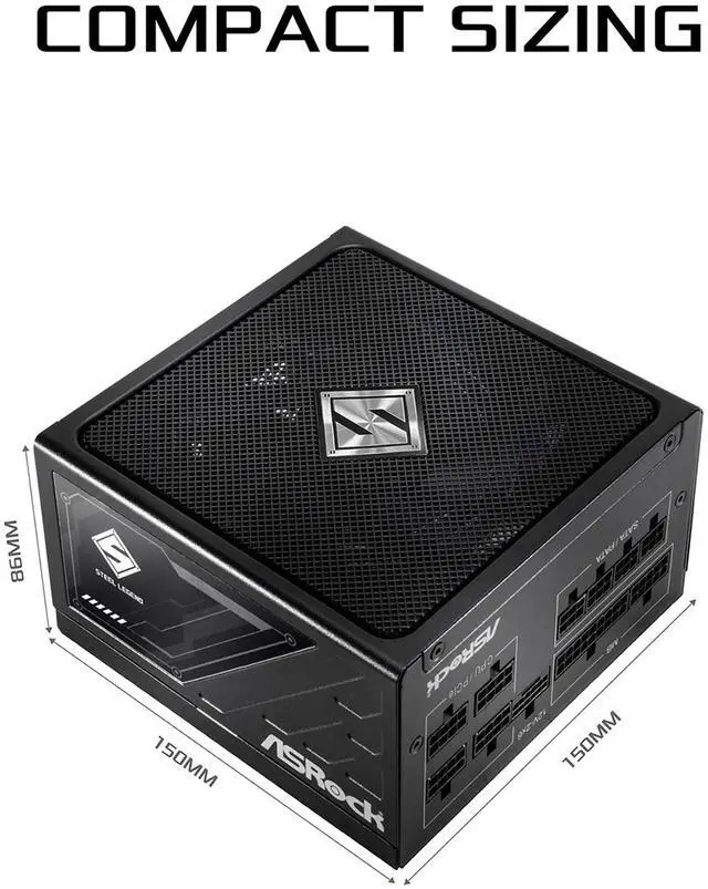 ASRock Steel Legend SL 750G 750W 80 PLUS GOLD & Cybenetics PLATINUM Full Modular Power Supply  ATX3 1 & PCIe5 1 Ready with Dual Color 12V 2x6 Cable  10 Years Warranty