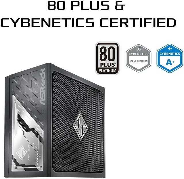 ASRock Steel Legend SL 850P 850W 80 PLUS GOLD & Cybenetics PLATINUM Full Modular Power Supply  ATX3 1 & PCIe5 1 Ready with Dual Color 12V 2x6 Cable  10 Years Warranty