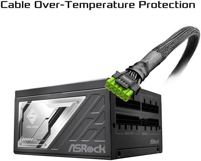 ASRock Steel Legend SL 850P 850W 80 PLUS GOLD & Cybenetics PLATINUM Full Modular Power Supply  ATX3 1 & PCIe5 1 Ready with Dual Color 12V 2x6 Cable  10 Years Warranty