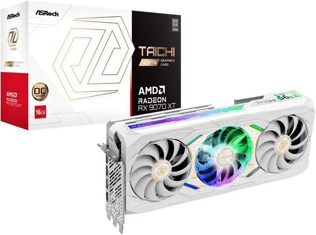 ASRock Taichi Radeon RX 9070 XT 16GB GDDR6 PCI Express 5 0 x16 Graphics Card