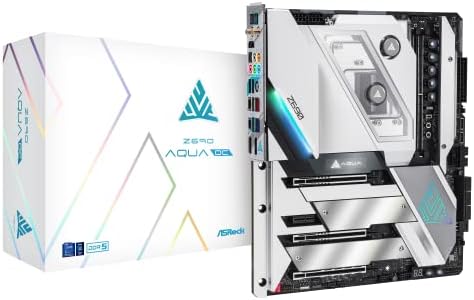 ASRock Z690 Aqua OC Motherboard DDR5 7000 Dual Channel 6 SATA3 LGA1700 96GB 2oz Copper PCB 12 Layer PCB EATX SATA3 6 0 Gb/s