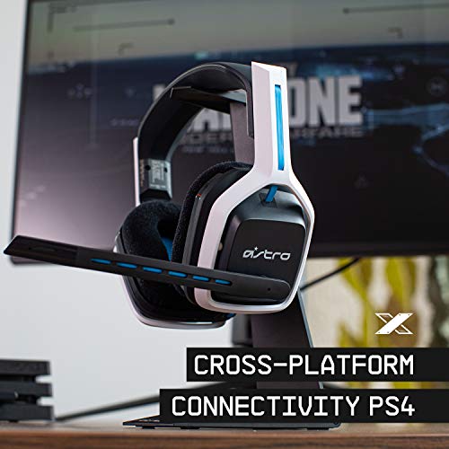 ASTRO Gaming A20 Wireless Headset Gen 2 for PlayStation 5/4  PC & Mac   White/Blue  Wireless Gaming Headset with Microphone