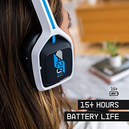 ASTRO Gaming A20 Wireless Headset Gen 2 for PlayStation 5/4  PC & Mac   White/Blue  Wireless Gaming Headset with Microphone
