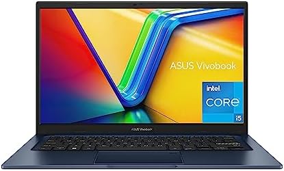 ASUS 2023 Vivobook 14 Laptop  14  FHD  1920 x 1080  Display  Intel Core i5 1235U CPU  Intel Iris X  Graphics  8GB RAM  256GB SSD  Windows 11 Home  Quiet Blue  F1404ZA AS51