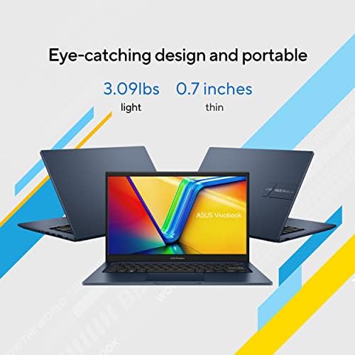 ASUS 2023 Vivobook 14 Laptop  14  FHD  1920 x 1080  Display  Intel Core i5 1235U CPU  Intel Iris X  Graphics  8GB RAM  256GB SSD  Windows 11 Home  Quiet Blue  F1404ZA AS51