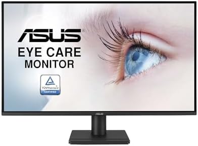 ASUS 27  4K Eye Care Monitor  VY27UQ    UHD  3840 x 2160   IPS  HDR10  Adaptive Sync  Eye Care Plus  Display Port  HDMI  Speaker  DisplayWidget  Blue Light Filter  Flicker Free  3yr Warranty