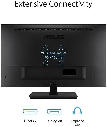 ASUS 31 5  4K HDR Eye Care Monitor  VP327Q    UHD  3840 x 2160   99  sRGB  HDR 10  Adaptive Sync  Speakers  DisplayPort  HDMI  Flicker Free  Blue Light Filter  VESA Mountable Black