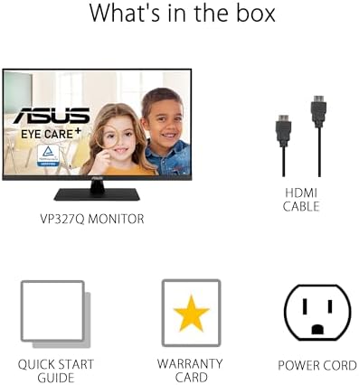 ASUS 31 5  4K HDR Eye Care Monitor  VP327Q    UHD  3840 x 2160   99  sRGB  HDR 10  Adaptive Sync  Speakers  DisplayPort  HDMI  Flicker Free  Blue Light Filter  VESA Mountable Black