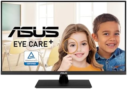 ASUS 31 5  4K HDR Eye Care Monitor  VP327Q    UHD  3840 x 2160   99  sRGB  HDR 10  Adaptive Sync  Speakers  DisplayPort  HDMI  Flicker Free  Blue Light Filter  VESA Mountable Black