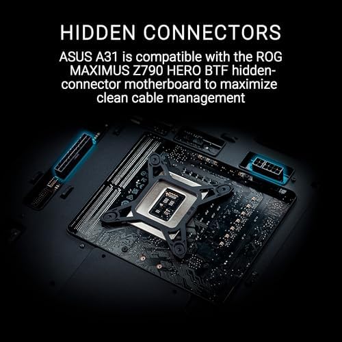 ASUS A31 Black ATX Mid Tower Gaming Case  Dual Tempered Glass  Frameless  BTF Hidden Connectors  360 AIO Support  Angled Base  ARGB  Optimized Airflow  Seamless Cable Management  2 Year Warranty