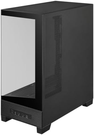 ASUS A31 Black ATX Mid Tower Gaming Case  Dual Tempered Glass  Frameless  BTF Hidden Connectors  360 AIO Support  Angled Base  ARGB  Optimized Airflow  Seamless Cable Management  2 Year Warranty