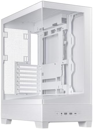 ASUS A31 Black ATX Mid Tower Gaming Case  Dual Tempered Glass  Frameless  BTF Hidden Connectors  360 AIO Support  Angled Base  ARGB  Optimized Airflow  Seamless Cable Management  2 Year Warranty