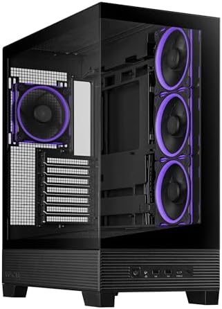 ASUS A31 Black ATX Mid Tower Gaming Case  Dual Tempered Glass  Frameless  BTF Hidden Connectors  360 AIO Support  Angled Base  ARGB  Optimized Airflow  Seamless Cable Management  2 Year Warranty