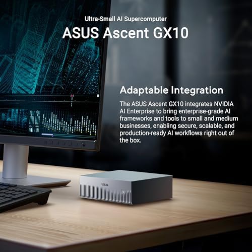 ASUS Ascent GX10 Personal AI Supercomputer with NVIDIA GB10 Superchip  128GB LPDDR5x RAM  1TB PCIe G4x4 NVMe SSD  Wi Fi 7 & BT5 4  DGX OS  and Gray Anodized Metal Chassis with Stackable Magnetic Feet