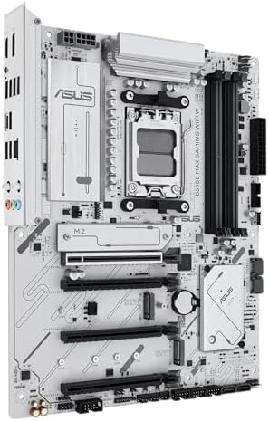 ASUS B650E MAX Gaming WiFi W   AMD B650 AM5 ATX Motherboard  White PCB  DDR5  PCIe 5 0  3X M 2  Wi Fi 6E  2 5Gb LAN  USB 10Gbps Type C  DisplayPort  HDMI   BIOS Flashback   Aura Sync  Advanced AI PC
