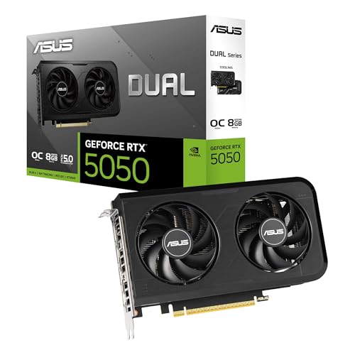 ASUS Dual GeForce RTX  5050 8GB GDDR6 OC Edition  PCIe 5 0  8GB GDDR6  DLSS 4  HDMI 2 1b  DisplayPort 2 1b  2 Slot  Axial tech Fan Design  0dB Technology  Dual BIOS and More 