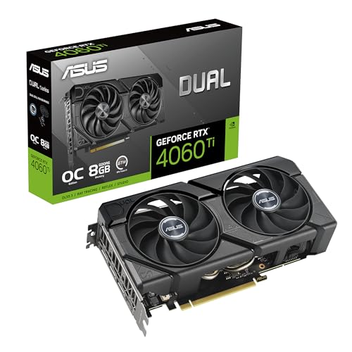 ASUS Dual GeForce RTX  4060 Ti EVO OC Edition 8GB GDDR6  PCIe 4 0  8GB GDDR6  DLSS 3  HDMI 2 1a  DisplayPort 1 4a  Axial tech fan design  0dB technology  Protective Backplate  Auto Extreme Technology