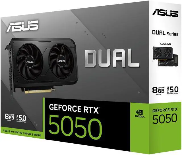 ASUS Dual GeForce RTX 5050 8GB GDDR6 PCI Express 5 0 x8 ATX Graphics Card DUAL RTX5050 8G