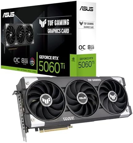 ASUS Dual GeForce RTX  5060 Ti 16GB GDDR7 OC Edition Graphics Card  NVIDIA  Desktop  PCIe 5 0  DLSS 4  HDMI 2 1b  DisplayPort 2 1b  2 5 Slot  Axial tech Fan  0dB Technology