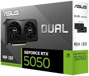 ASUS Dual NVIDIA GeForce RTX  5050 8GB GDDR6  PCIe 5 0  8GB GDDR6  DLSS 4  HDMI 2 1b  DisplayPort 2 1b  2 Slot  Axial tech Fan Design  0dB Technology  Dual BIOS   3 Year Warranty