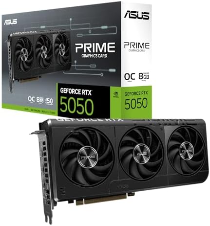 ASUS Dual NVIDIA GeForce RTX  5050 8GB GDDR6  PCIe 5 0  8GB GDDR6  DLSS 4  HDMI 2 1b  DisplayPort 2 1b  2 Slot  Axial tech Fan Design  0dB Technology  Dual BIOS   3 Year Warranty