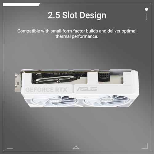 ASUS Dual NVIDIA GeForce RTX  5060 Ti 16GB GDDR7 White OC Edition  PCIe 5 0  16GB GDDR7  DLSS 4  HDMI 2 1b  DisplayPort 2 1b  2 5 Slot Design  Axial tech Fan Design  0dB Technology   3 Year Warranty