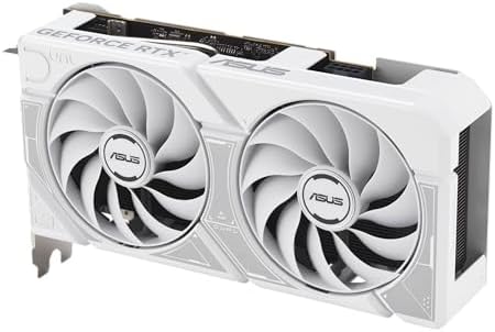 ASUS Dual NVIDIA GeForce RTX  5060 8GB GDDR7 White OC Edition Graphics Card  Desktop  PCIe 5 0  DLSS 4  HDMI 2 1b  DisplayPort 2 1b  2 5 Slot  Axial tech Fan  Dual BIOS   3 Year Warranty