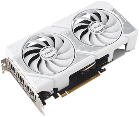 ASUS Dual NVIDIA GeForce RTX  5060 8GB GDDR7 White OC Edition Graphics Card  Desktop  PCIe 5 0  DLSS 4  HDMI 2 1b  DisplayPort 2 1b  2 5 Slot  Axial tech Fan  Dual BIOS   3 Year Warranty