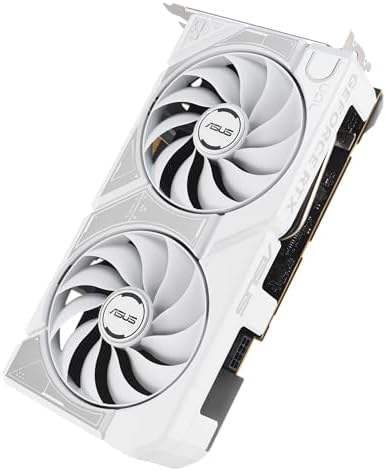 ASUS Dual NVIDIA GeForce RTX  5060 8GB GDDR7 White OC Edition Graphics Card  Desktop  PCIe 5 0  DLSS 4  HDMI 2 1b  DisplayPort 2 1b  2 5 Slot  Axial tech Fan  Dual BIOS   3 Year Warranty