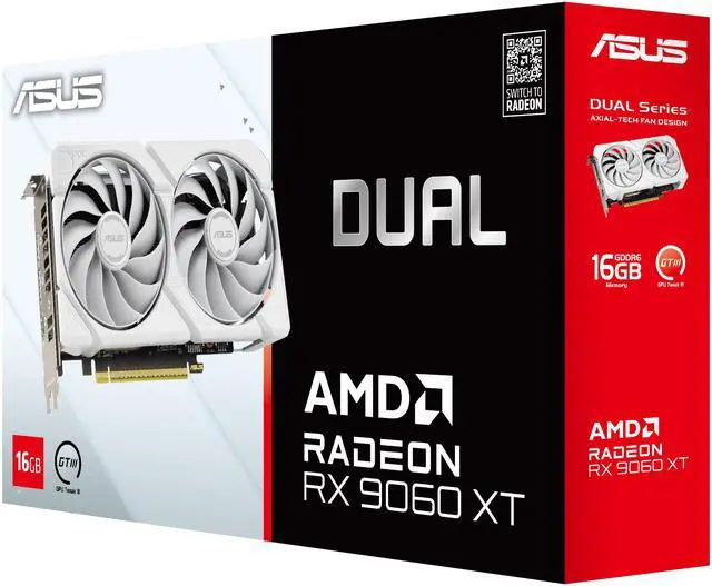 Tarjeta gráfica ASUS Dual Radeon RX 9060 XT 16 GB GDDR6 PCI Express 5.0 x16 ATX DUAL-RX9060XT-16G-WHITE