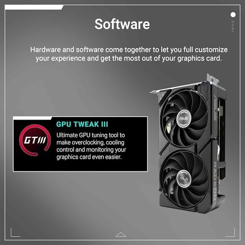 ASUS Dual Radeon RX 9060 XT 16GB GDDR6 Graphics Card  AMD  for Desktop  PCIe 5 0  HDMI 2 1b  DisplayPort 2 1a  2 5 Slot  Axial tech Fan  0dB Technology  and More 