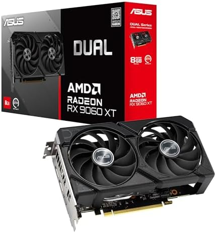 ASUS Dual Radeon RX 9060 XT 16GB GDDR6 Graphics Card  AMD  for Desktop  PCIe 5 0  HDMI 2 1b  DisplayPort 2 1a  2 5 Slot  Axial tech Fan  0dB Technology  and More 