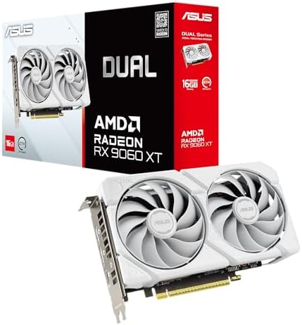 ASUS Dual Radeon RX 9060 XT 16GB GDDR6 Graphics Card  AMD  for Desktop  PCIe 5 0  HDMI 2 1b  DisplayPort 2 1a  2 5 Slot  Axial tech Fan  0dB Technology  and More 