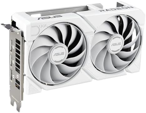 ASUS Dual Radeon RX 9060 XT 16GB GDDR6 White Edition Graphics Card  AMD   PCIe 5 0  HDMI 2 1b  DisplayPort 2 1a  2 5 Slot  Axial tech Fan  0dB Technology  and More 