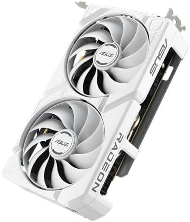 ASUS Dual Radeon RX 9060 XT 16GB GDDR6 White Edition Graphics Card  AMD   PCIe 5 0  HDMI 2 1b  DisplayPort 2 1a  2 5 Slot  Axial tech Fan  0dB Technology  and More 