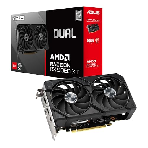 ASUS Dual Radeon  RX 9060 XT 8GB GDDR6 Graphics Card  PCIe 5 0  HDMI 2 1b  DisplayPort 2 1a  2 5 Slot Design  Axial tech Fan Design  0dB Technology  and More 