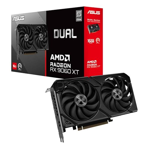 ASUS Dual Radeon  RX 9060 XT 16GB GDDR6 Graphics Card  PCIe 5 0  HDMI 2 1b  DisplayPort 2 1a  2 5 Slot Design  Axial tech Fan Design  0dB Technology  and More 