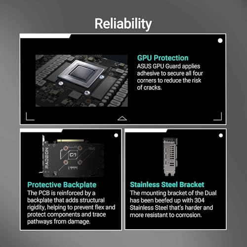 ASUS Dual Radeon  RX 9060 XT 16GB GDDR6 Graphics Card  PCIe 5 0  HDMI 2 1b  DisplayPort 2 1a  2 5 Slot Design  Axial tech Fan Design  0dB Technology  and More 